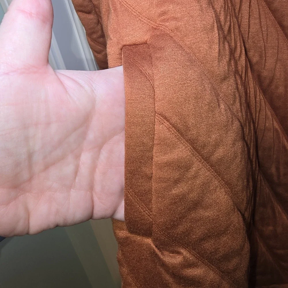 Women's Steve Madden Quilted Belted Coat in Rust‎ Color, Size Small